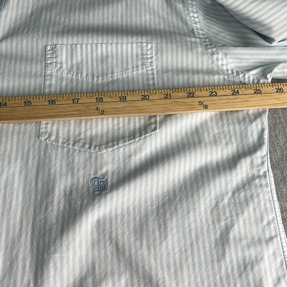 TOMMY HILFIGER Men's Light Blue Striped Shirt XL - Picture 8 of 9